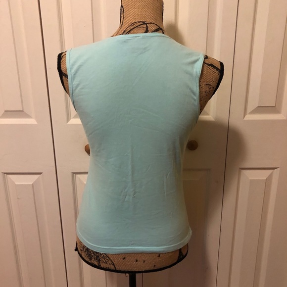 Tek Gear pastel green/navy sleeveless workout top - Picture 3 of 5